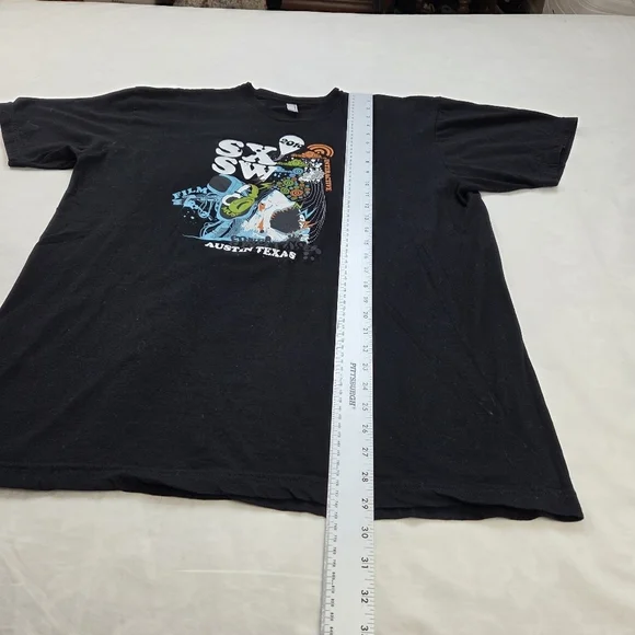 SXSW 2010 Festival T-Shirt Austin Texas American Apparel XL Black Graphic Tee